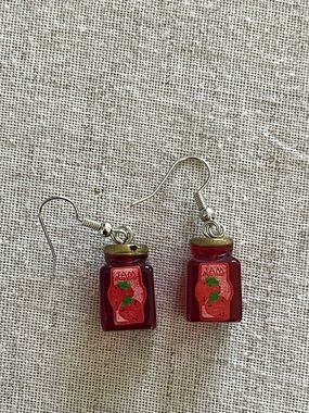 Strawberry Jam Jar Earrings | Cottagecore Aesthetic